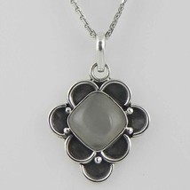 Solid 925 Sterling Silver Rainbow Moonstone Pendant Necklace Women PSV-2125 - £26.60 GBP+