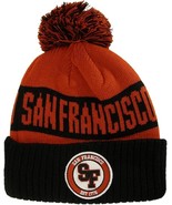 San Francisco Ribbed Cuff Knit Winter Hat Pom Beanie (Black/Red) - $27.28 CAD
