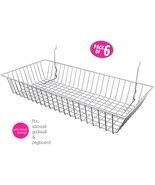 6 pcs - 24&quot; x 12&quot; x 4&quot; Baskets for Gridwall/Slatwall/Pegboard - WHITE - $55.85