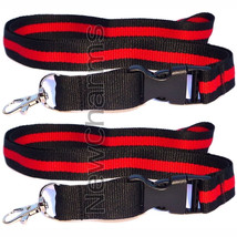 2 of Lanyards with Thin RED Line w/ Hook and Removable Clasp - Fire Fighter ID - £7.02 GBP