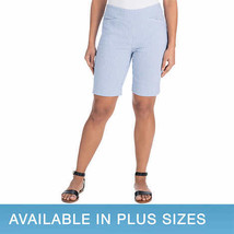 Hilary Radley Ladies&#39; Size Medium, Bermuda Pull-On Short, Blue Combo Stripes - £13.31 GBP