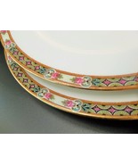 J Pouyat Limoges French Dinnerware Porcelain Band Pink Roses Dinner Plat... - £16.81 GBP