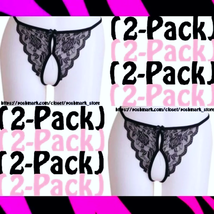New 2-PACK Sexy Open Crotch G-STRING Panties Medium (2) Thongs Included (Black) - £14.14 GBP