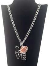 Paparazzi Love Football Charm Pendant Chain Enamel Necklace 22" - £3.13 GBP