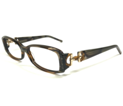 Gucci Eyeglasses Frames GG3088 SVF Brown Horn Gold Bamboo Rectangular 50-14-125 - £95.40 GBP