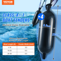 VEVOR Boat Fenders, 6.5&quot; x 23&quot; Boat Bumpers for Docking, Inflatable Ribbed Fende - £37.26 GBP