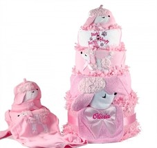 Pretty As A Poodle Diaper Cake Personalized Baby Girl Gift - £133.89 GBP