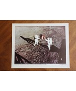 Vintage NASA 11x14 Photo/Print 69-HC-685 Armstrong &amp; Aldrin Erect The US... - $11.40