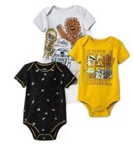 Baby Boys&#39; 3pk Star Wars Bodysuit size 0-3M NWT (P) - £21.71 GBP