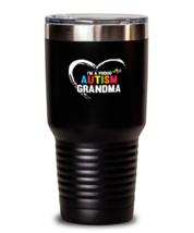 30 oz Tumbler Stainless Steel Insulated Funny I&#39;m A Proud Autism Grandma  - £23.41 GBP