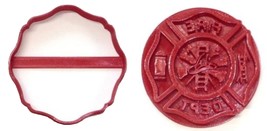 Fire Department Symbol Maltese Cross Set of 2 Cookie Cutter and Stamp USA PR1570 - £3.97 GBP