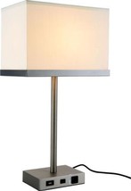 Table Lamp BRIO Contemporary 1-Light Vintage Nickel Silver Wire Steel Shades - £288.21 GBP