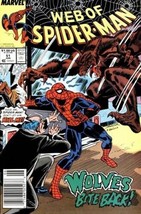 Web Of Spiderman #51 By Marvel Comic Book 1989 Wolves Bite Back ! - $19.99