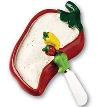 Chili Peppers Dip Bowl and Spreader - £10.21 GBP