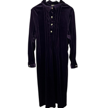 Coldwater Creek Womens Purple Velvet Maxi Dress Long Sleeve 1X Floral Buttons  - £39.52 GBP