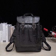 Backpack Men&#39;s Bag Campus Computer Bag Leather Men&#39;s Backpack Backpack Travel Ba - £36.17 GBP