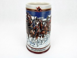 1989  Anheuser Busch  AB  Budweiser Bud Holiday Christmas Beer Stein Clydesdales - £15.62 GBP