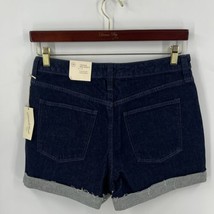 Universal Thread Jean Shorts Size 10 Dark Blue Denim Cuffed Vintage Stre... - $19.80