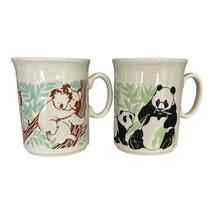 Set of 2 GT England Ceramic Mugs – Panda &amp; Koala Bear Design – 80s-90s M... - $18.00