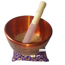 Prisha India Craft Hand Painted Metal Tibetan Buddhist Singing Bowl Musical Inst - £30.86 GBP