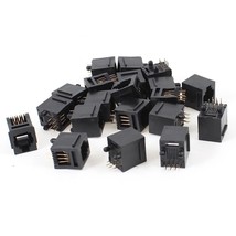 uxcell 20 Pcs Black Plastic 180 Degree RJ12 6P6C Network Modular PCB Connector J - £19.17 GBP