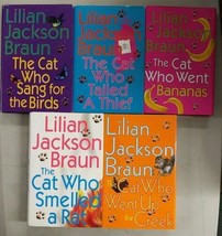 Lilian Jackson Braun Hardcover Cat Who Creek Smelled a Rat Bananas Bird THief X5 - £19.83 GBP