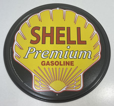 Shell Premium Gasoline 11-1/2&quot; Round Metal Sign - £19.54 GBP