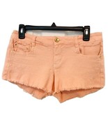 Rose Player Womens S Peach X’s &amp; O’s Embroidered Raw Hem Cotton Jean Shorts - €13,03 EUR