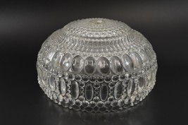 Art Deco Clear Glass Light Shade Round with Oval &amp; Circular Facets Vtg - £26.49 GBP