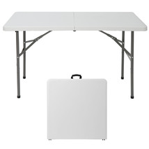 4Ft Plastic Folding Table Lightweight Portable Table For Camping Picnic Party - £71.93 GBP