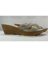 Slip-On Snake-Print Cork Wedge Sandals Sz 7 Made In Italy - Marcia Vellu... - $22.34 CAD