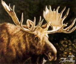 Alaskan Monarch by Judi Rideout Moose Wildlife LE SN Fine Art Lithograph - £62.01 GBP