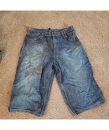 VTG Rare Makaveli Branded Tupac Denim Jeans Shorts Blue Baggy HIp Hop SZ... - $916.23 MXN