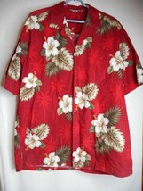 Vintage Hawaiian Shirt Pacific Legend Apparel Size XL Red White Hibiscus... - $267.65 MXN