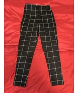 Nordstrom Women’s XS Black White Grid Plaid Pants Stretch Pull-On Leggings - $22.40