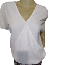 Pretty Calvin Klein Womens White Layered V-Neck Top Blouse Shirt Medium - $147.44 MXN