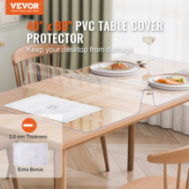 PVC Table Protector 40x80 Inch Clear Plastic Desk Protector 2.0mm Thick - £41.44 GBP