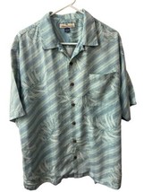 Tommy Bahama Men's Hawaiian Shirt Size  L 100% Silk Coastal Fronds Mint Sorbet - $18.76