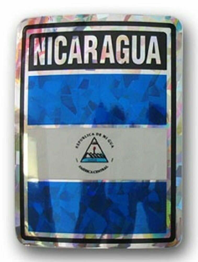 Nicaragua Country Flag Reflective Decal Bumper Sticker - $2.88