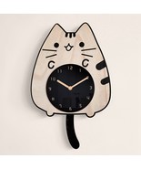 Modern silent wood wall clock, Nursery kids digital art clock, Minimalis... - $123.43 CAD