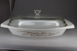 Vintage Pyrex Golden Honeysuckle 1-1/2 Qt Casserole Dish With Glass Lid 033 - £22.18 GBP