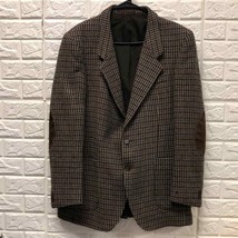 HUGO BOSS x IZOD  Vtg Wool Tweed Blazer Jacket Mens Patch Elbows Made in Italy - £71.45 GBP