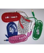 5 pc ASST COLOR - CLOTH RD IPHONE 5 6 6S 7 CHARGER PHONE CORD usb 6 FEET... - £5.20 GBP