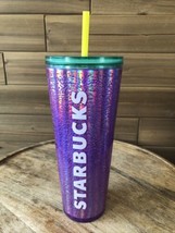 Starbucks Summer Back To School Tumbler Purple Bubble Cold Cup Straw 24 oz 2022 - £26.69 GBP