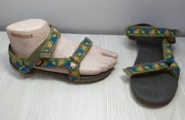 Teva Men or Youth 6  Blue Green Yellow Pattern Adjustable Strap Sandals EU sz 38 - £13.92 GBP