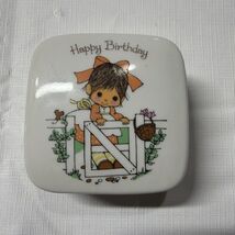 Vintage Ceramic Candle Trinket Box Cute Girl Birthday Charmers. Fashion ... - $5.93