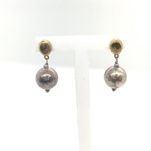 Vintage Sterling Signed JRI Two Tone Accent Dangle Ball Post Stud Earrings - £35.78 GBP