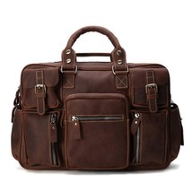 Natural Leather Men&#39;s Briefcase Bag Men&#39;s Travel Bags Laptop Men Messenger Bags  - £187.00 GBP