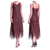 $340 Krochetta Papillon Beaded Crochet Gown Small 2 4 Hand Made Embroide... - £125.05 GBP