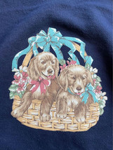 Vintage Men’s Large Puppies in a Basket Crewneck Sweater Sweatshirt - £13.55 GBP